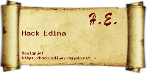 Hack Edina névjegykártya
